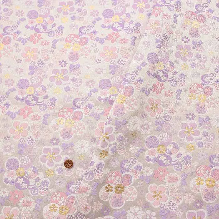 金襴　梅小花